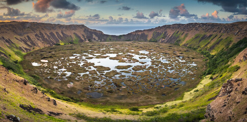 Rano Kau volcano at Rapa Nui (Easter Island)