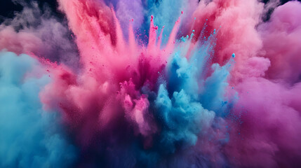 Fototapeta premium Colorful powder explosion, studio shot, abstract background, design element