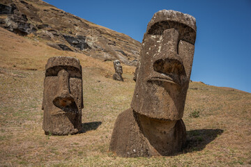 Rano Raraku moais at Rapa Nui (Easter Island)