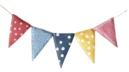 Flag Triangles celebration pennant on transparent background