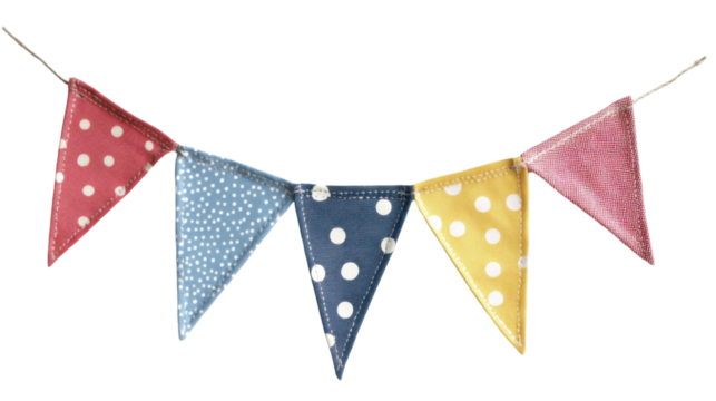 Flag Triangles celebration pennant on transparent background
