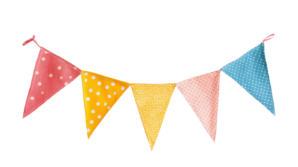 Flag Triangles celebration pennant on transparent background