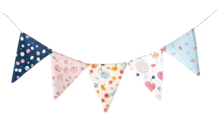 Flag Triangles celebration pennant on transparent background