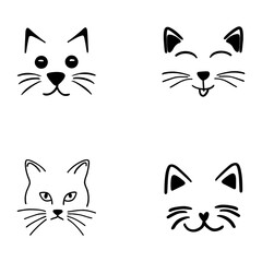 cute and adorable cat face icon logo