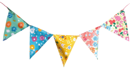 Flag Triangles celebration pennant on transparent background
