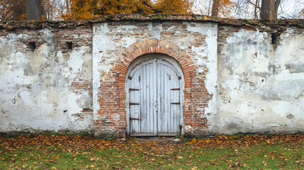 Autumnal park wall gate