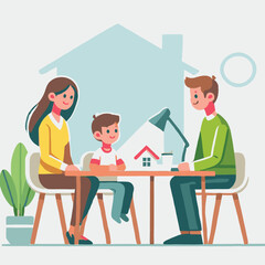 Happy Family Discussing Home Plans Together