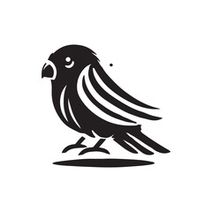 Black Color Lovebird silhouette design Vector Illustration, Solid White Background (2).eps