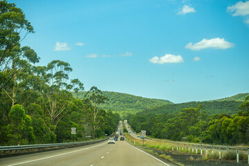 Road Tripping - scenic view of driving on Pacific Highway, NSW, Australia
