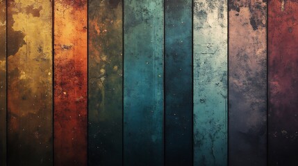Vibrant painted wood planks background rich earthy tones. AI Generated