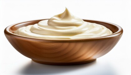 bowl with mayonnaise isolated on transparent and white background