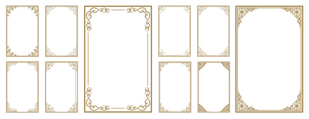 Decorative vector frames and borders. Floral vintage ornament, Decorative components for wedding invitations, menus, certificates..eps