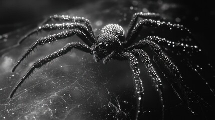 Black and White Spider Macro Photography