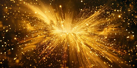 Abstract background with golden explosion of sparks