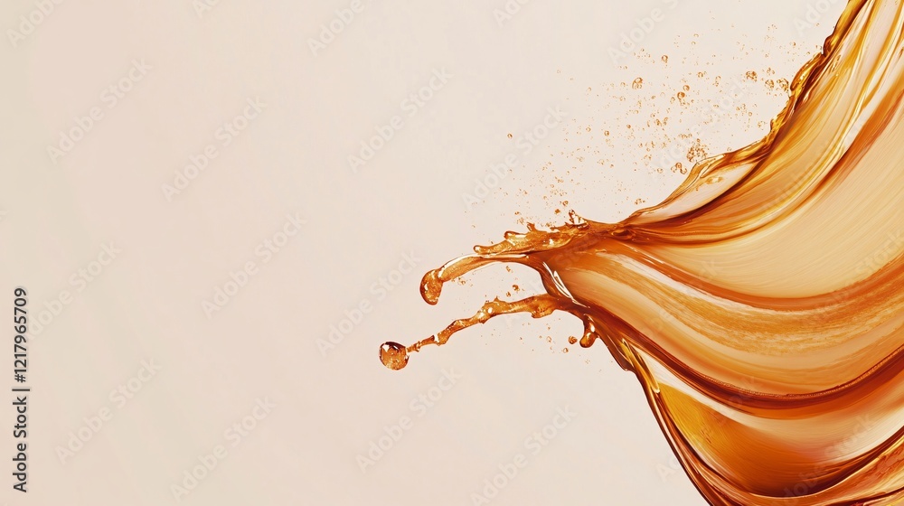 Poster Splashing liquid forming an abstract shape on a gradient background