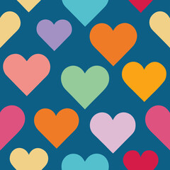 seamless heart patterns in various colors