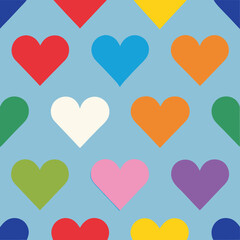 seamless heart patterns in various colors