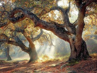 Obraz premium enchanted forest with shimmering vines