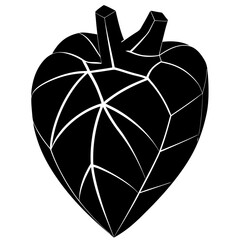  3d heart models in vibrant tones silhouette vector illustration 