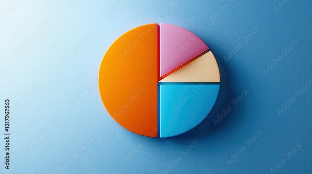 Poster a vibrant pie chart comparing preferences for gradual versus instant tanning products