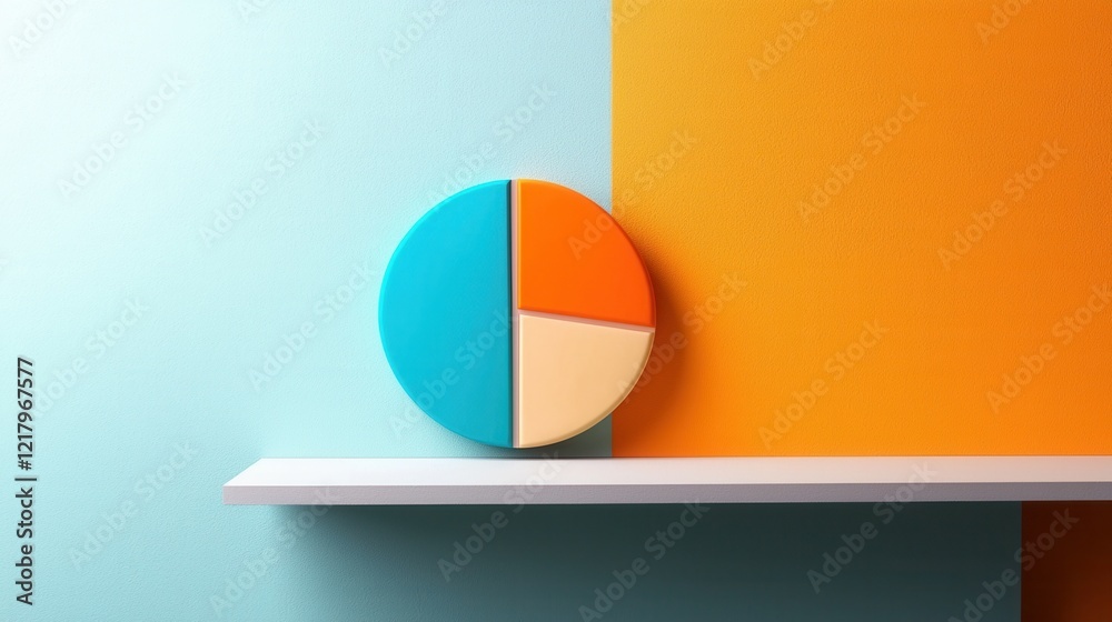 Poster a vibrant pie chart comparing preferences for gradual versus instant tanning products