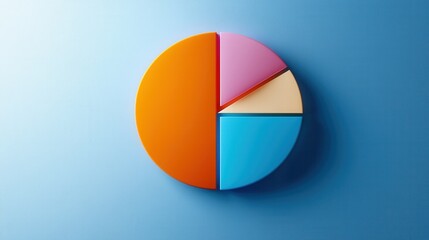 Fototapeta premium A vibrant pie chart comparing preferences for gradual versus instant tanning products