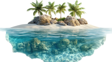islands landscape panoramic outdoors on transparent background