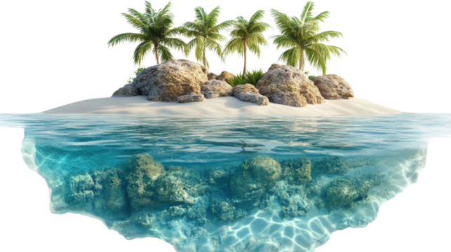 islands landscape panoramic outdoors on transparent background