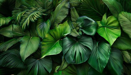 nature green background tropical leaf banner or floral forest concept herb wall plant wall natural green wallpaper and background nature wall