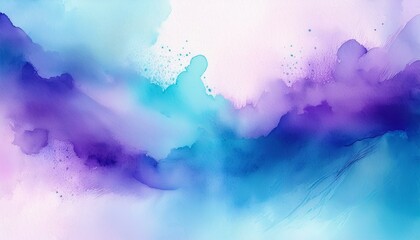 Obraz premium light purple blue watercolor wet wash splash background