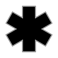 Star of Life Medical Logo, Ambulance logo, Pharmacy sign, Medical sign, Medical symbol, Star of Life Black