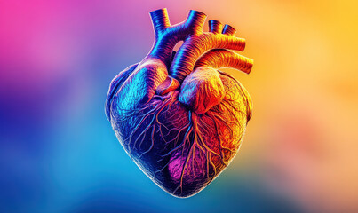 Naklejka premium A 3D rendered model of a heart