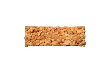 Top view of granola bar honey flavor. wellness concept on transparent background
