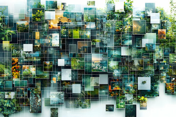 Nature photo mosaic digital wall art