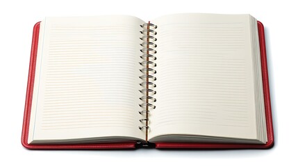Blank Red Spiral Notebook Ready for Notes and Ideas