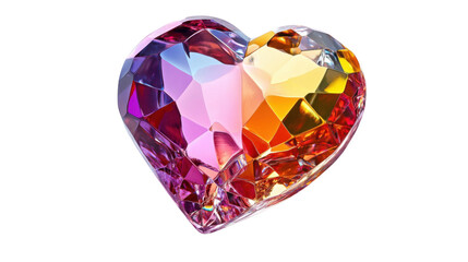 Fototapeta premium Diamond heart on transparent background