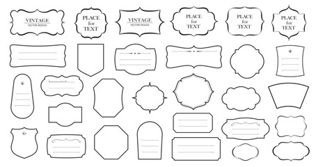 Set of decorative vintage label. Vector ornamental frames, border..eps