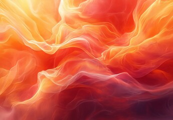 Abstract swirling patterns of vibrant orange and red hues blending together in a dreamlike composition, evoking feelings of warmth and energy in a mesmerizing visual display.