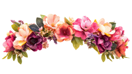 Flower crown on transparent background