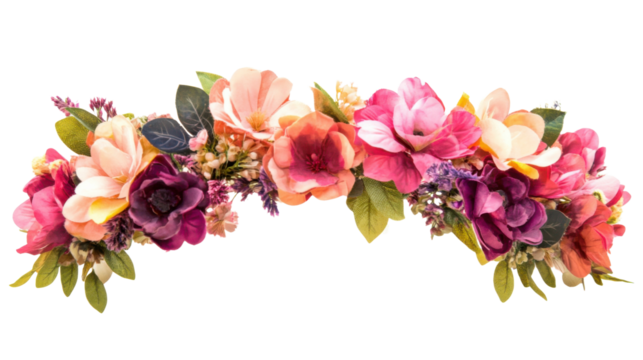 Flower crown on transparent background