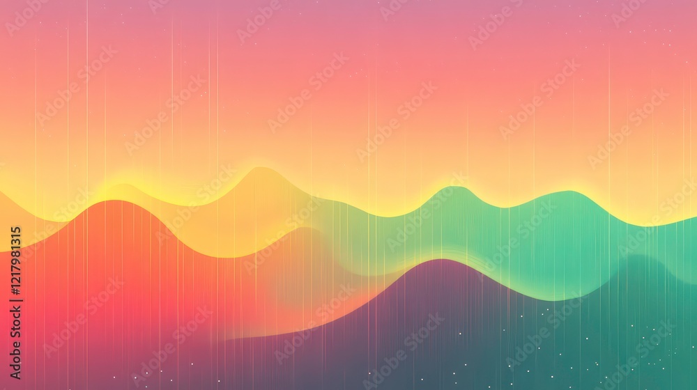 Aufkleber Abstract colorful wave background with gradient hues and soft glow.