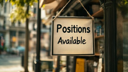 Hanging Canvas Sign with Positions Available Text
