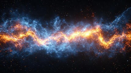 Fototapeta premium Celestial Fire And Ice Cosmic Nebula Wave