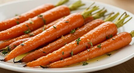 Delicious roasted Celery with olive oil and herbs on a plate