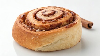 Cinnamon roll on a white background
