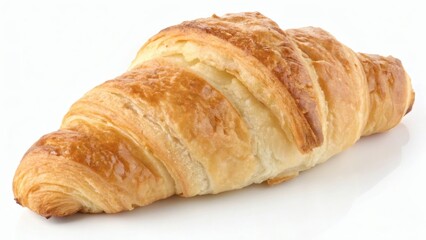 Plain croissant on a white background