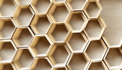 Hexagonal Cardboard Structure Creates Geometric Pattern