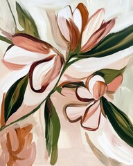 Flowers art painting, wall art, design, realistic, textured painting