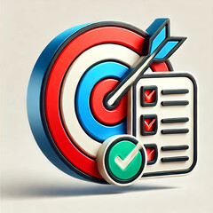 target with arrow 3d icon isolated background