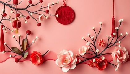 Festive Floral Chinese New Year Decorations